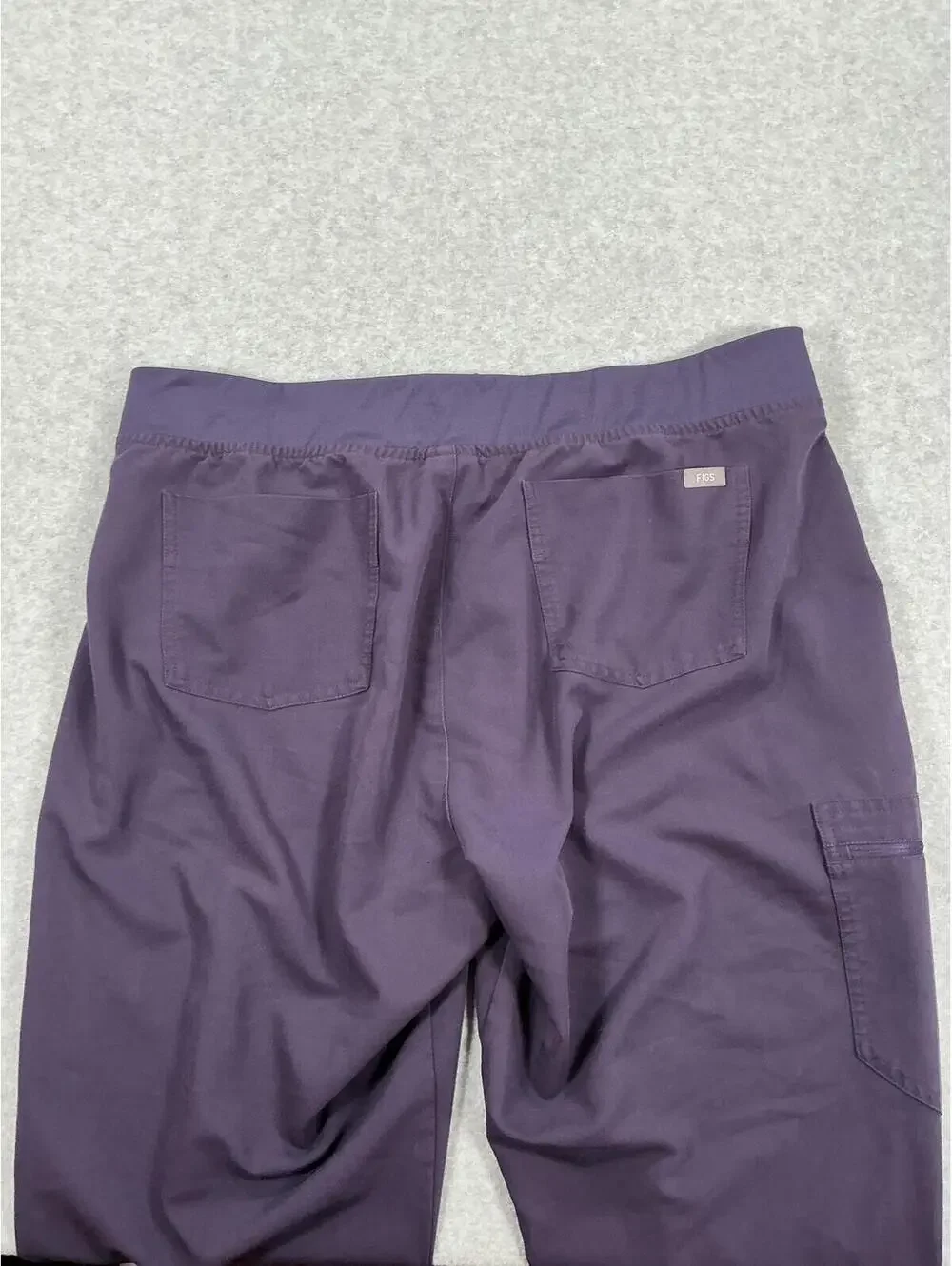 Figs Purple Jogger Pants with Zipper Pocket and Drawstring Waist (468)